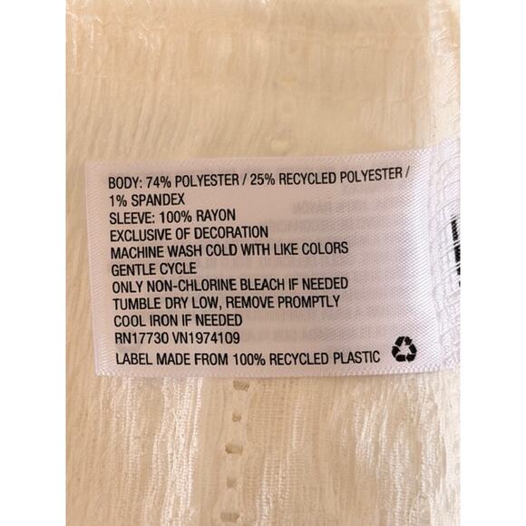 Knox Rose White Eyelet Peasant Top Size Large NWT - Picture 5 of 5